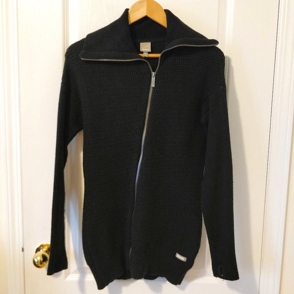 BENCH Asymmetrical Zip Knit Sweater Sz S